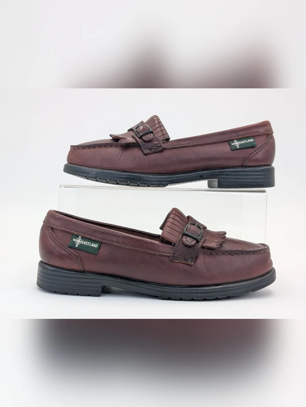 Eastland Women Sz 6M Rare Vintage Burgundy Cordovan Leather Kiltie Tassel Loafer